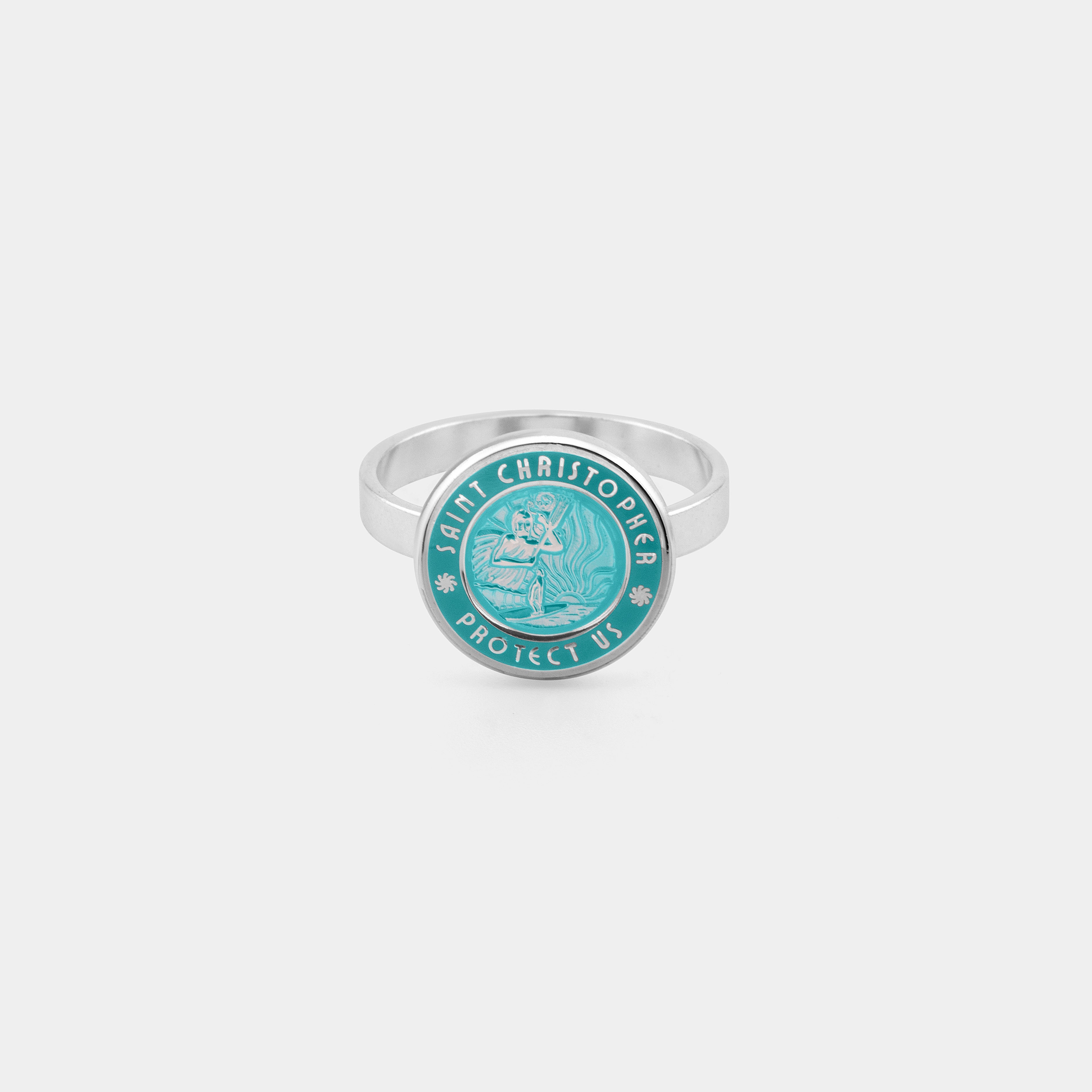St. Christopher Ring - Aqua / Aqua