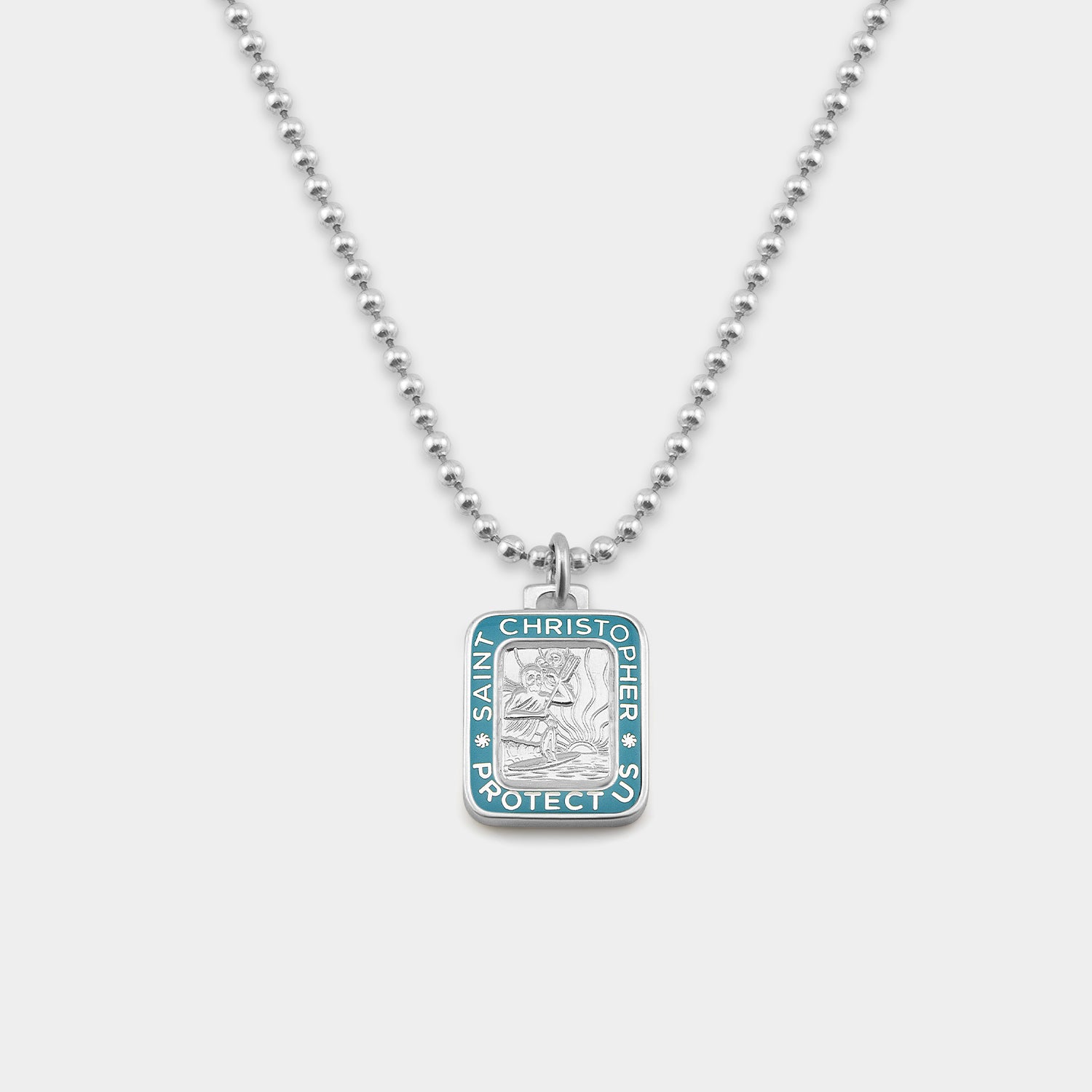 Rechteck - Silber / Babyblau